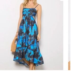 ‼️DELETING 4/20‼️Hutch Mable blue floral cutout maxi dress NWT sz m- 100% cotton